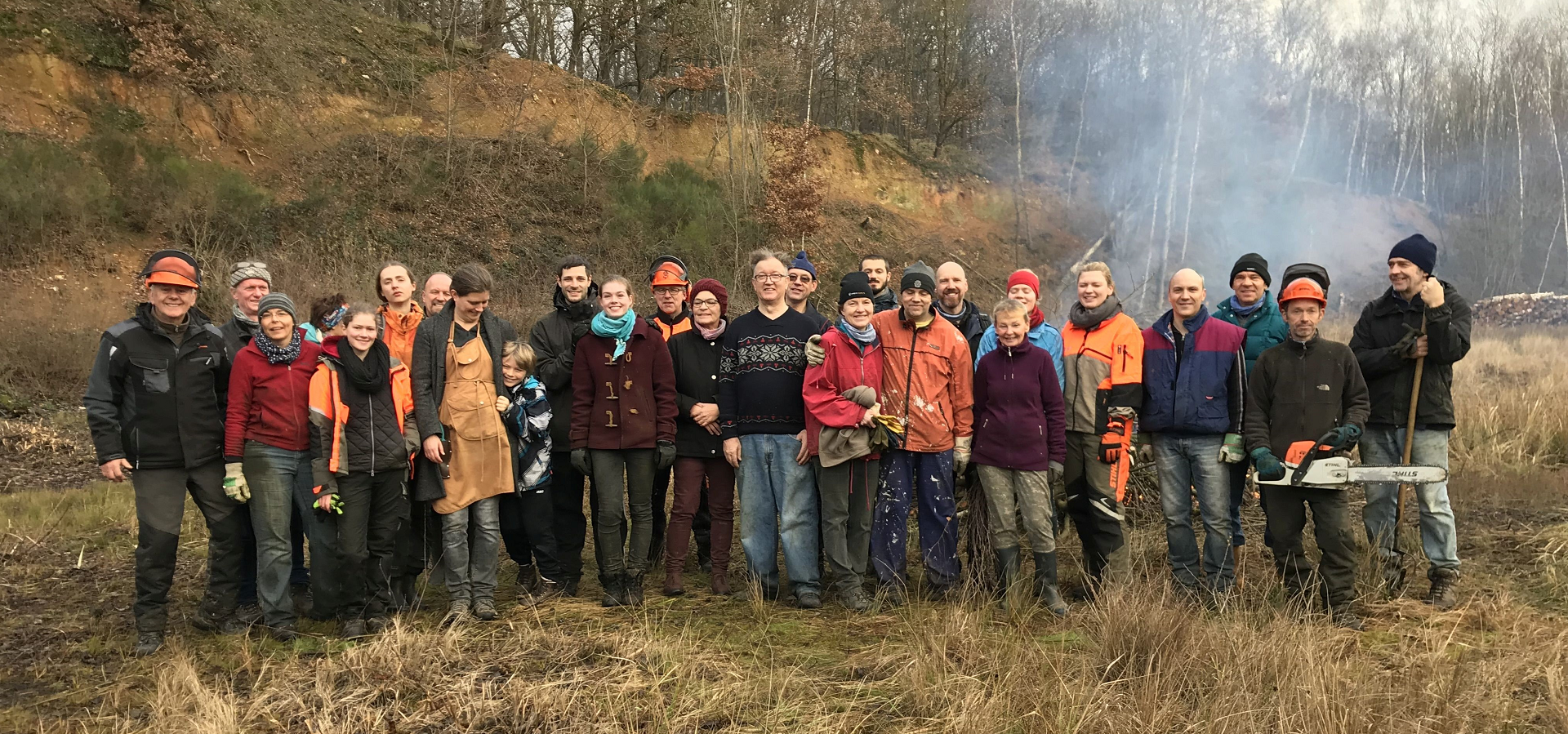 NABU-Biotoppflege-Team im Naturschutzgebiet Dünstekoven/Swisttal